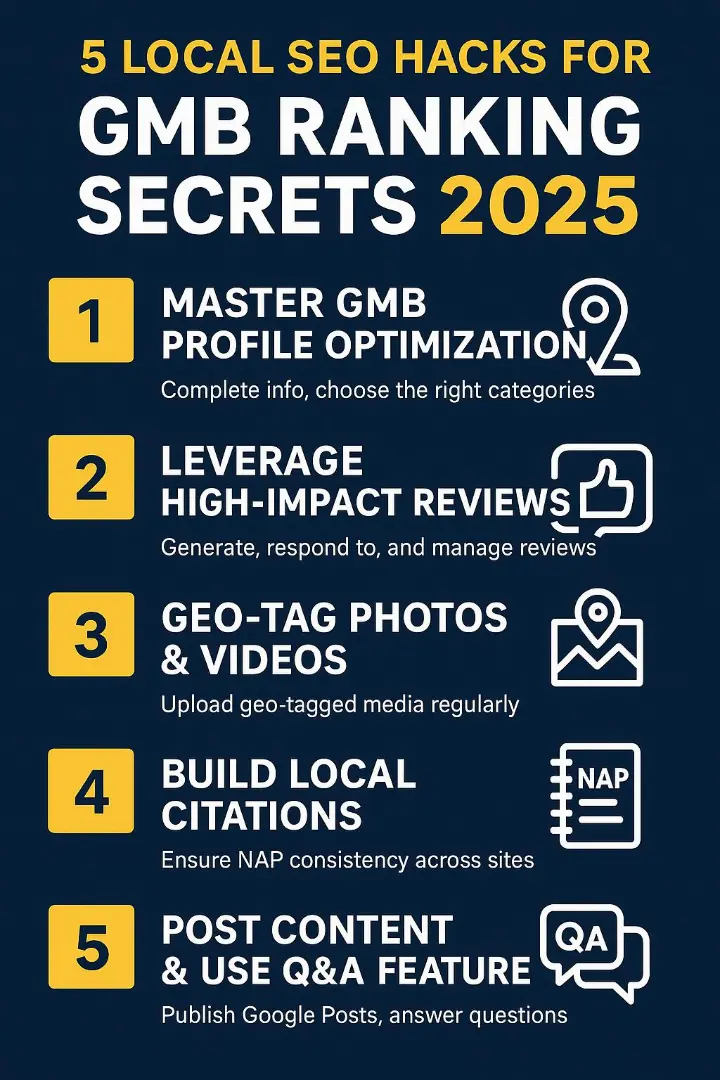GMB Ranking Secrets 2025 🔥 | 5 Proven Local SEO Hacks to Boost Your Business FAST!